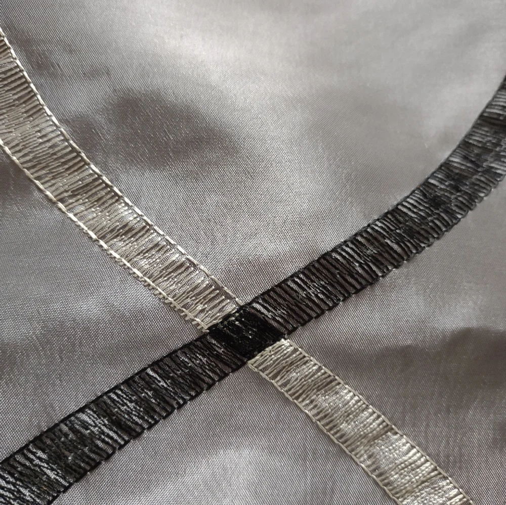 Satin Embroidered swirls fabric shower curtain taffeta